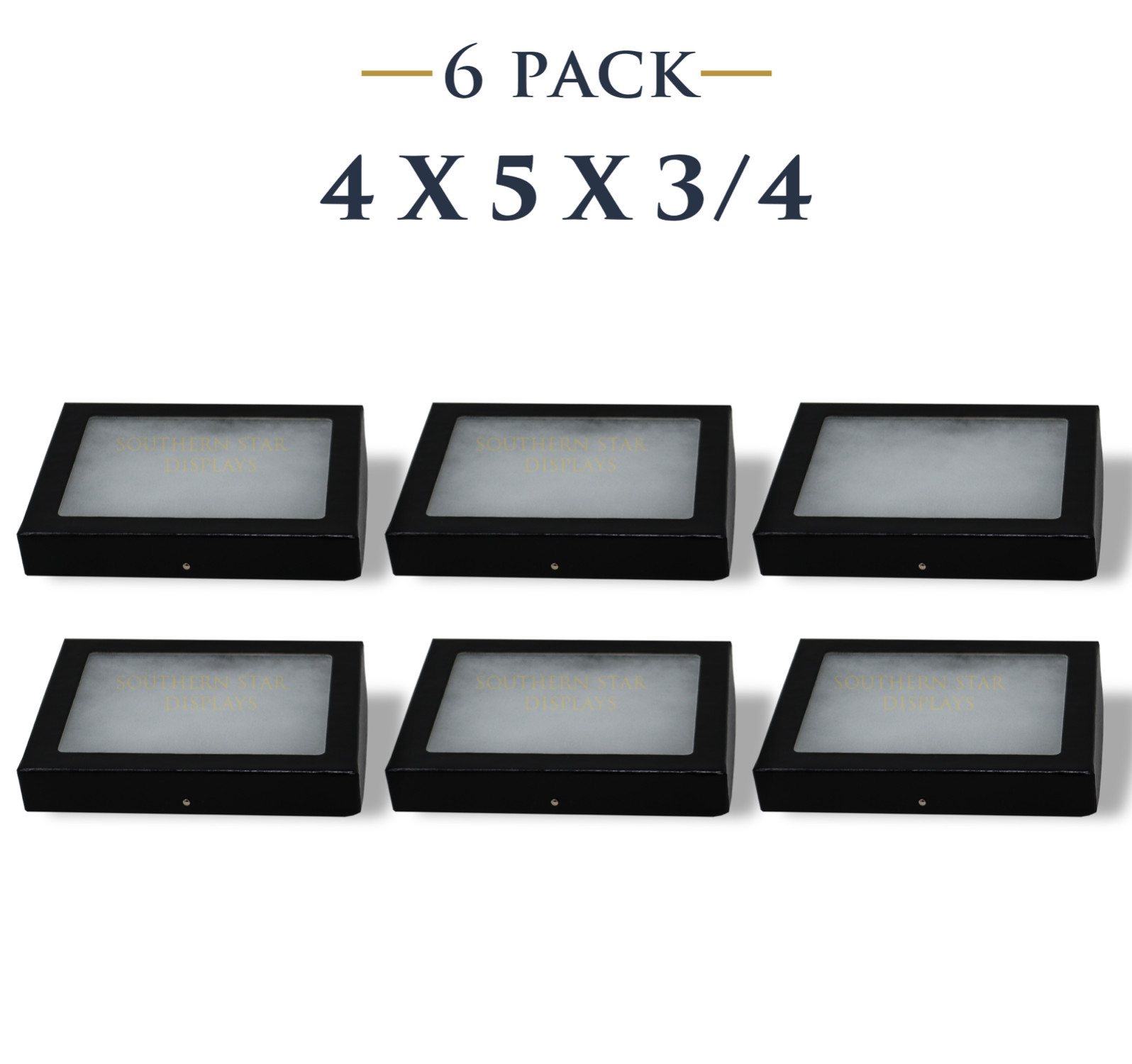 6 Pack of 4 x 5 x 3/4 Riker Display Cases Box for Collectibles Jewelry & More