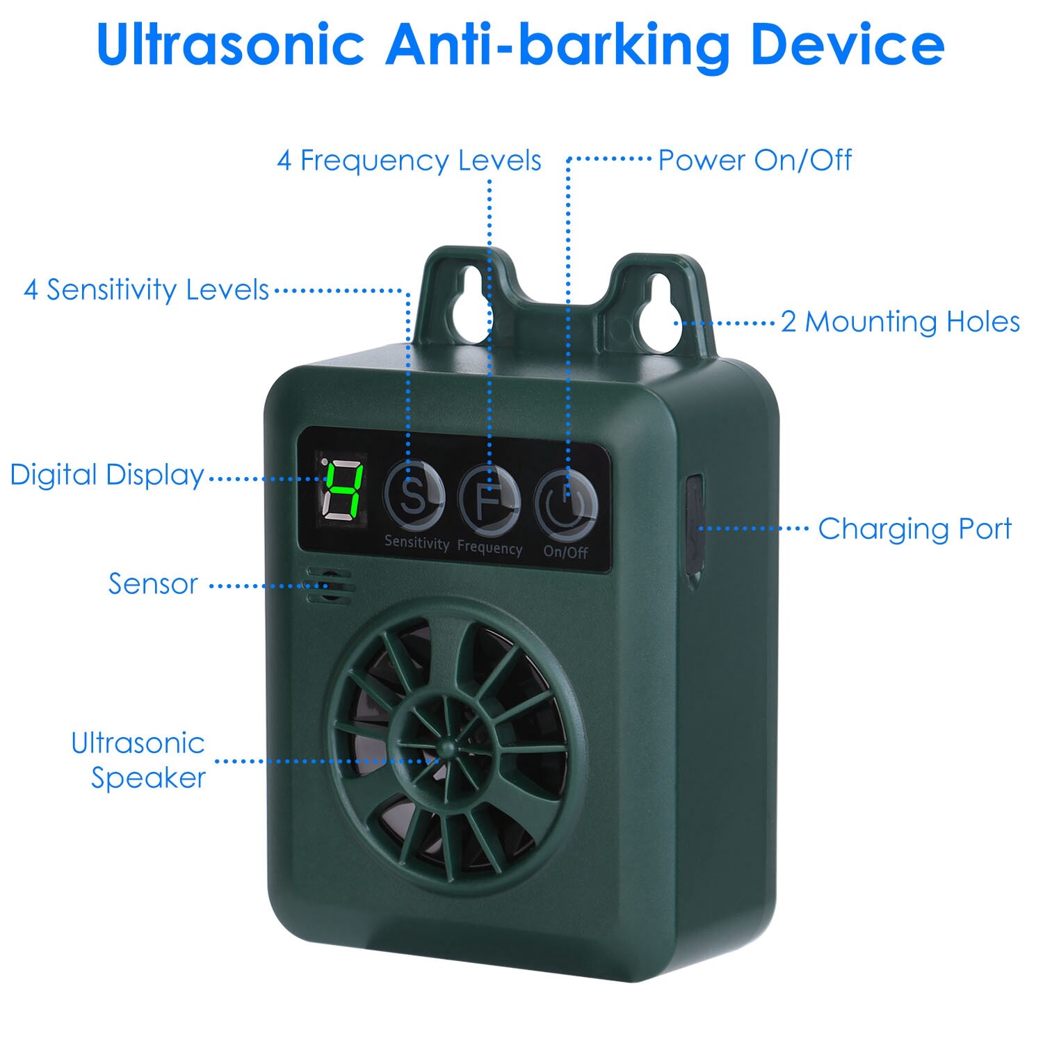 Outdoor Ultrasonic Anti-Barking Device Dog Bark Control Sonic Silencer IP45