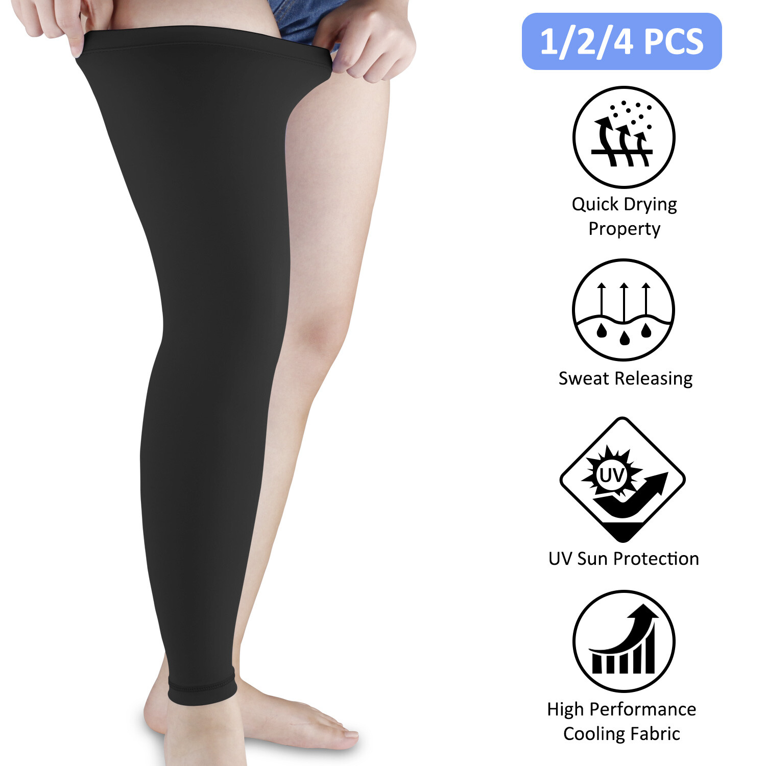 Compression Thigh Sleeve Leg Pain Relief Socks Knee High Brace Support Men Women