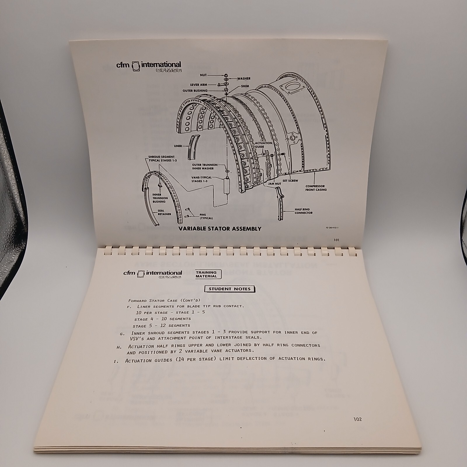 Vintage CFM International CFM56 Turbofan Engine Basic Students Notebook Manual