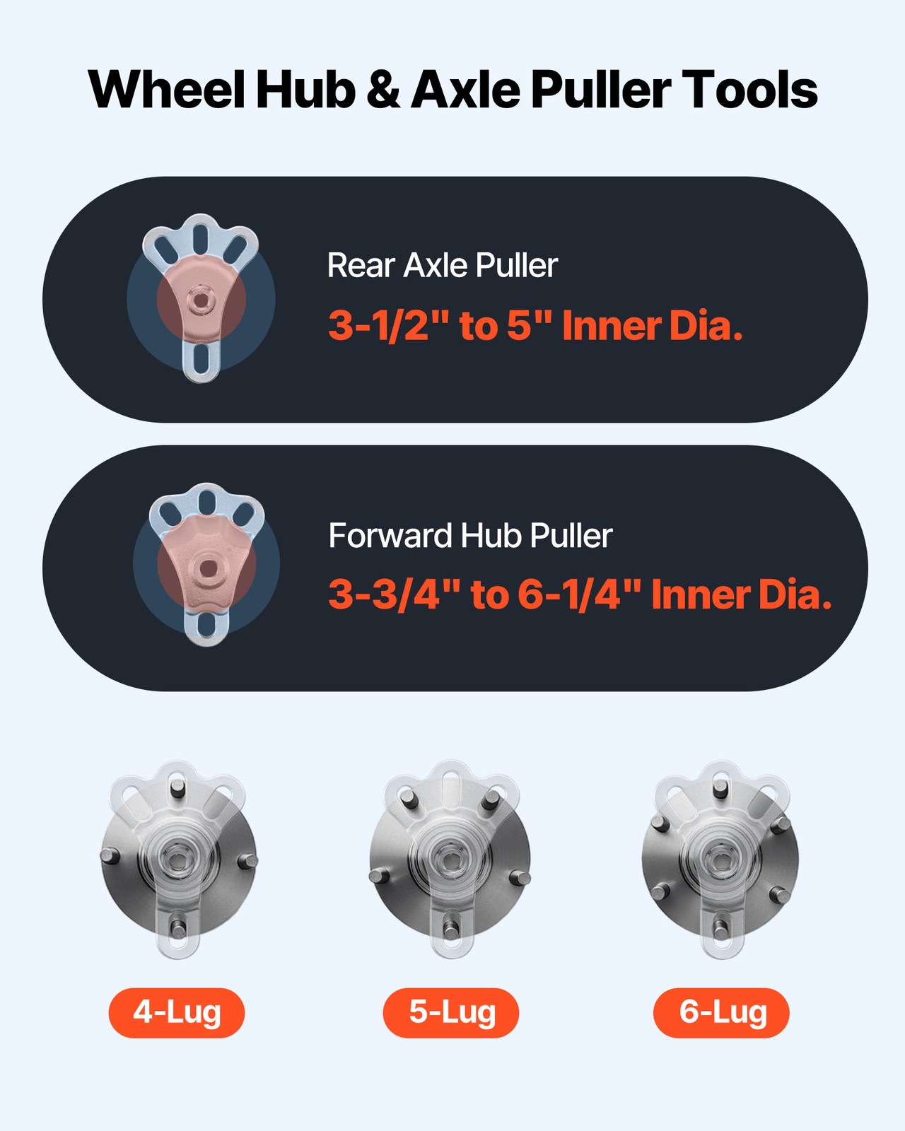 VEVOR 9-Way Slide Hammer Puller Set Front Rear Wheel Hub Bearing Remover 15PCS