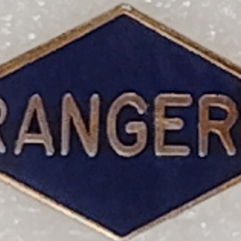 U.S Army Rangers Diamond Novelty Hat/Lapel/Brooch Pin, Enamel Metal, Rubber Back