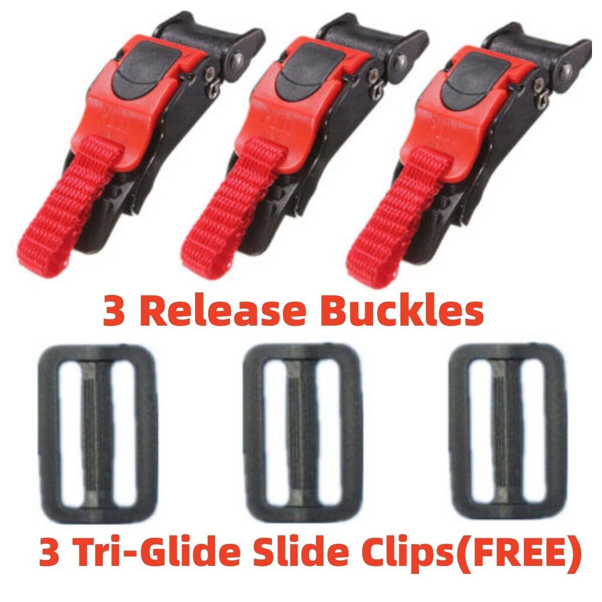 3Set Replacement Helmet Quick Release Clip Chin Strap Pull Buckle MotorcycleBike