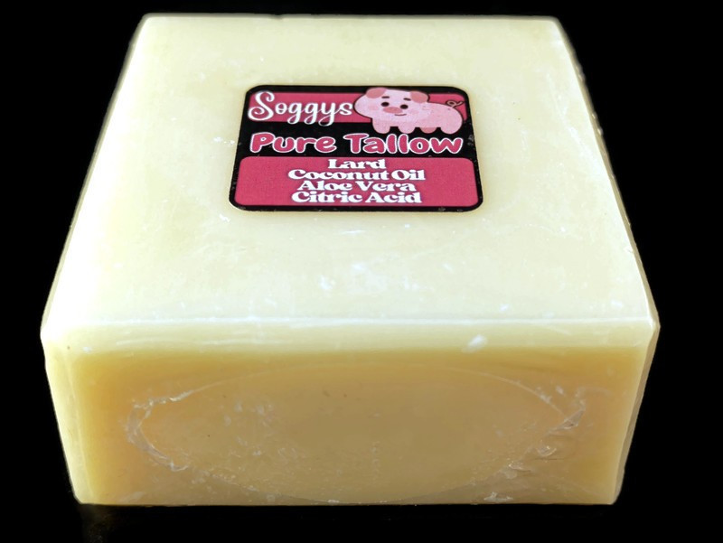 Bar Soap, Pig Tallow, Unscented, Sudsy, Handcrafted, All Natural, 5-6 oz