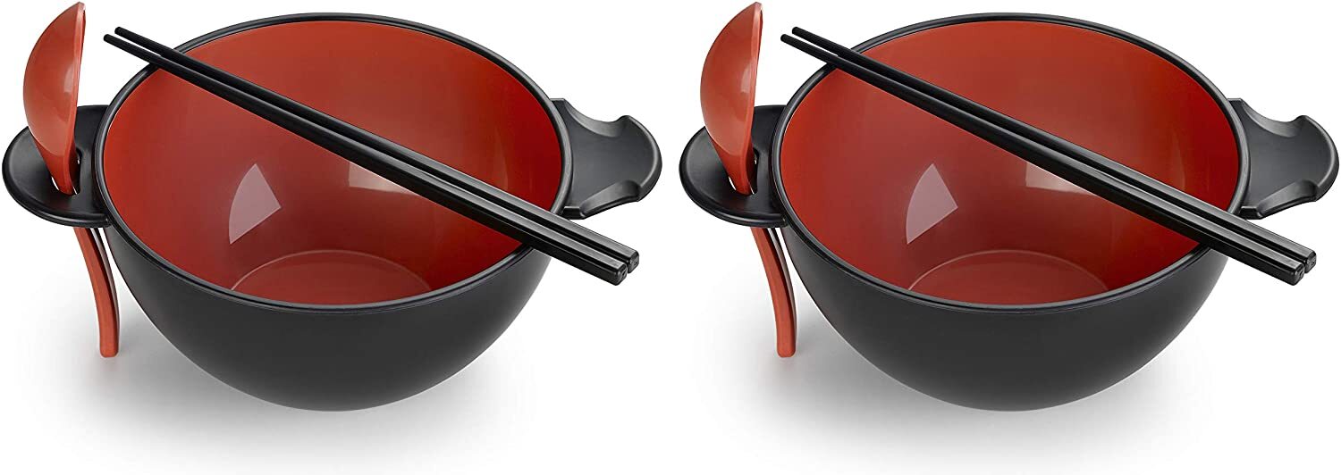 Ozeri Earth Ramen Bowl 6-Piece Set [COLORS], Made from Plant & Natural Materials