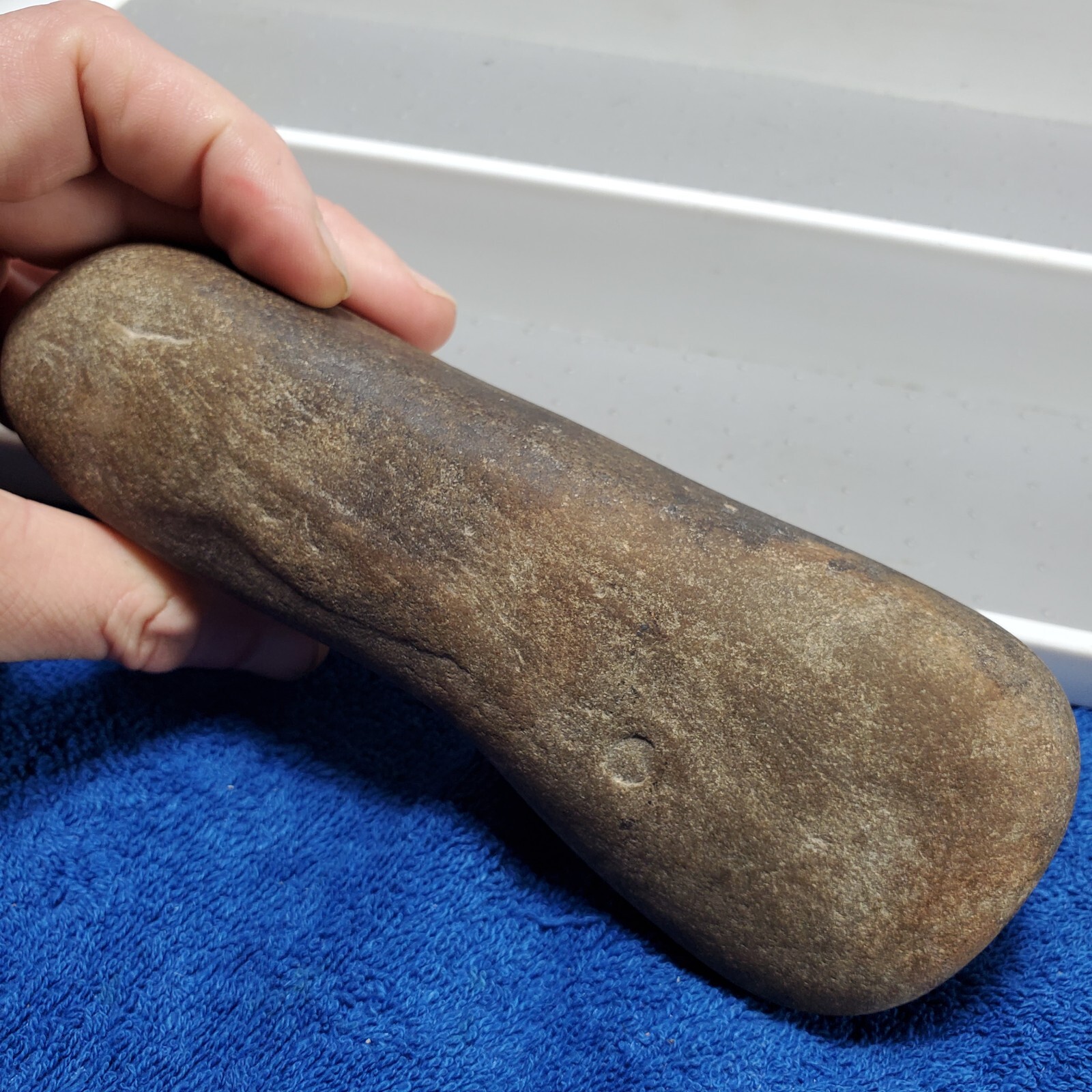 Celt Artifact 7" Indian Hardstone Club Polished Native Stone Tool Pennsylvania?