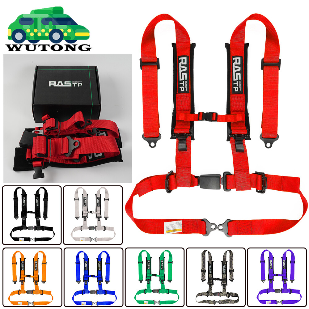 4 Point 2" Racing Harness Seat Belt Button Release w/ Should Pad For ATV UTV