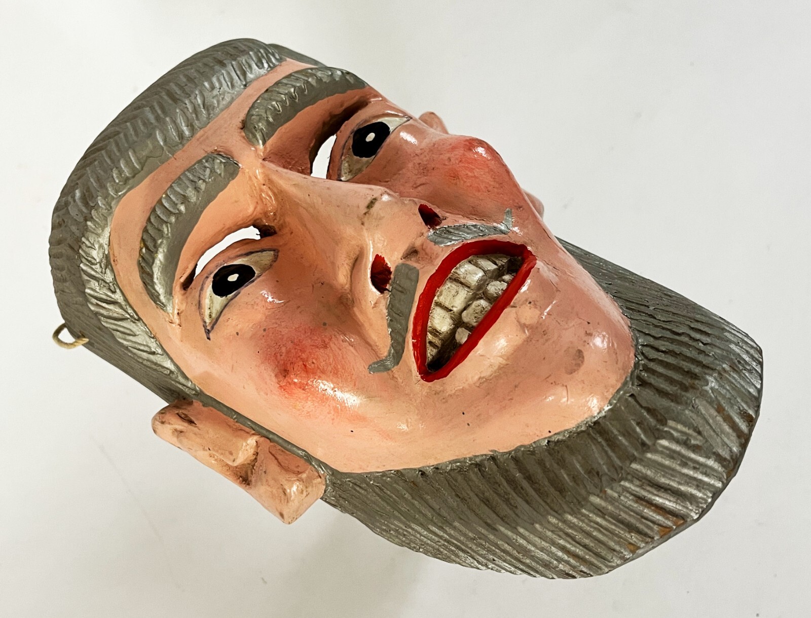 MEXICAN MICHOACAN FOLK ART HAND CARVED PASTORELAS ERMITANO HERMITANO DANCE MASK