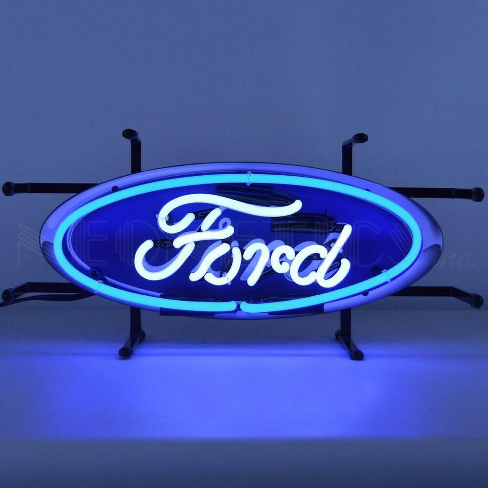 Ford Blue Oval Junior Colorful Neon Wall Sign w Backing Neonetics 17" 5SMLFD