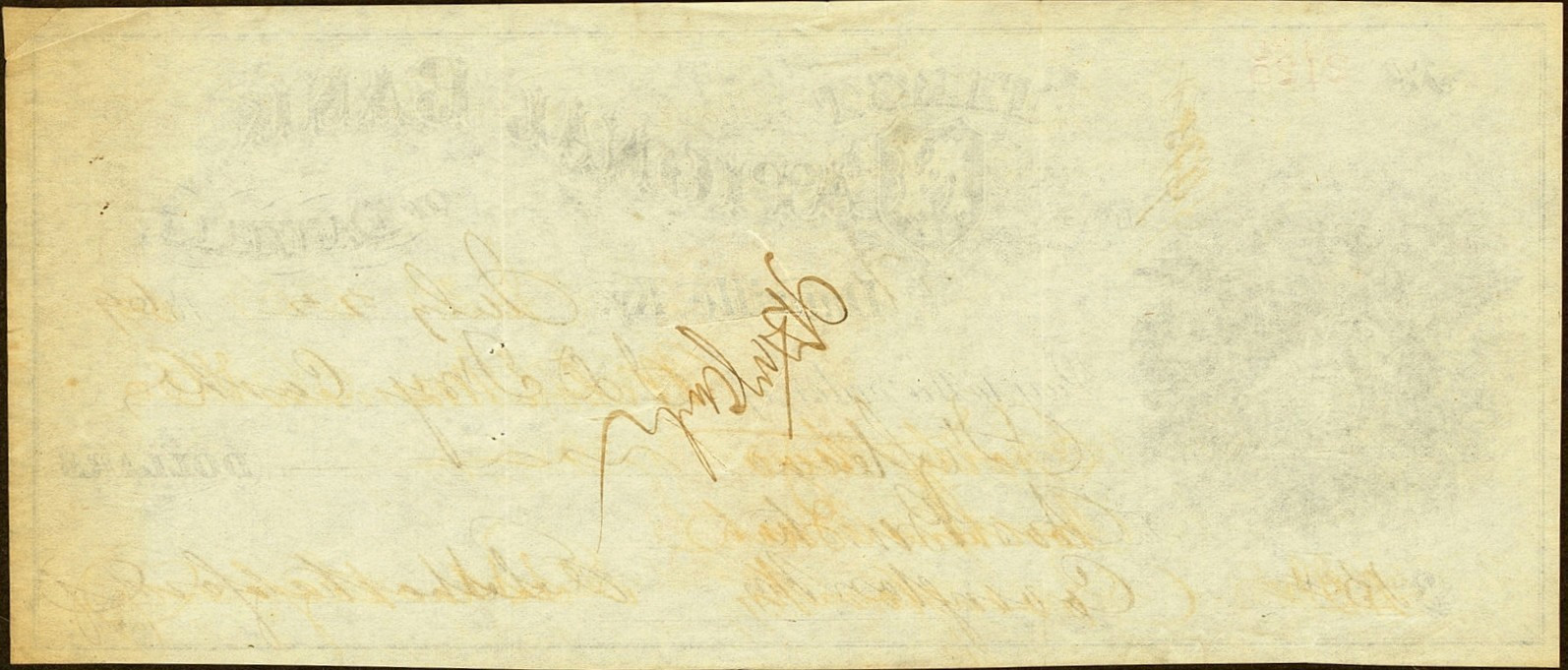 KY $15 DANVILLE Kentucky The First National Bank July 22, 1869 Bank Check
