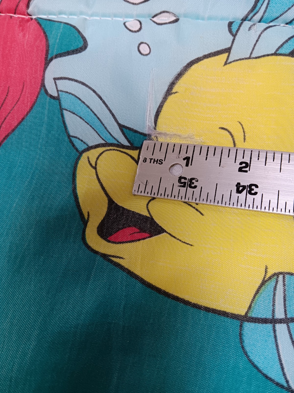 Vintage The Little Mermaid Ariel Sleeping Bag Fleece Zipper 55"x27" 90’s READ