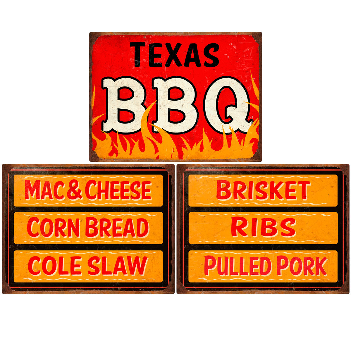 Texas BBQ Southern Sides Menu Wall Decal Set 12 x 16 Kitchen Decor