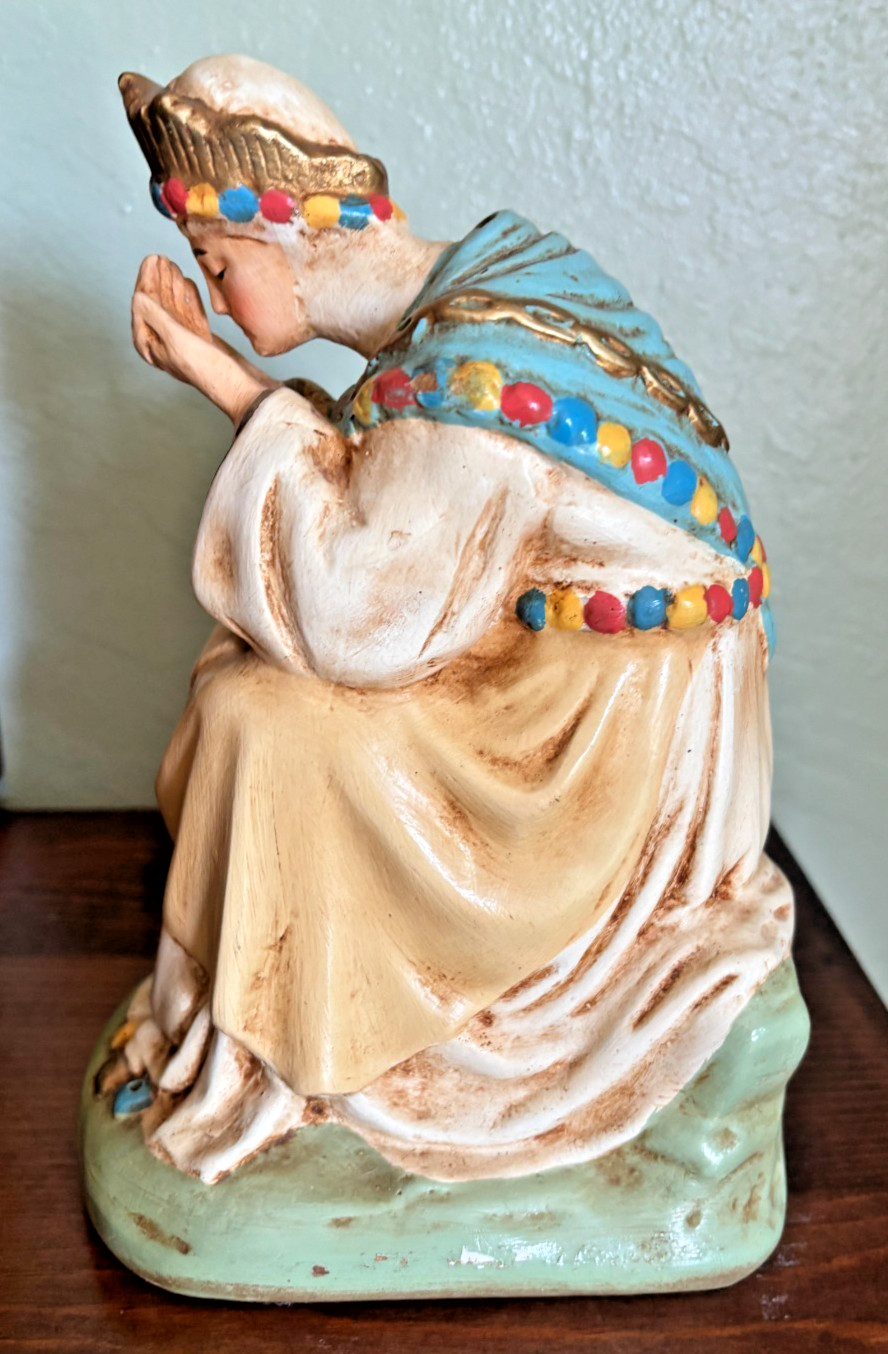 Our Lady of La Salette vintage statue used religious decor