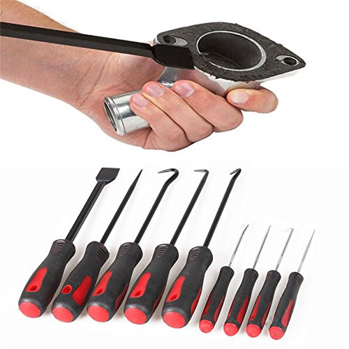 9-Piece Scraper Hook and Pick Tool Set Car Removal Tool O Rings Seals Rubber