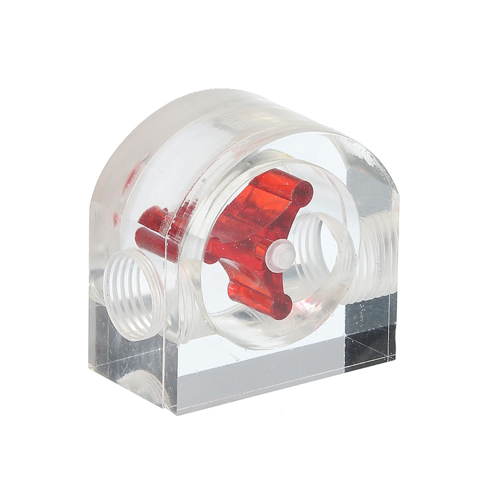 Flow Indicator Acrylic Water Cooling Monitoring Red Semicircle G1/4