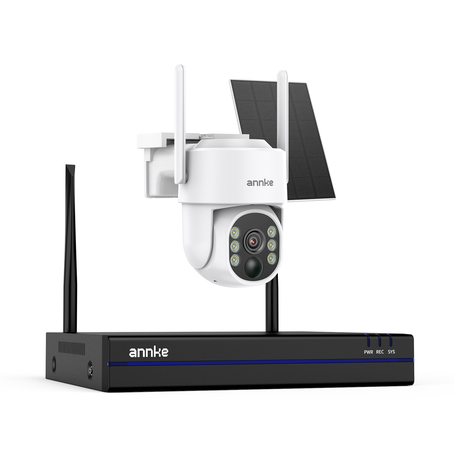 ANNKE 4MP Wireless PT Security IP Camera System Wifi Solar Battery Two Way Audio