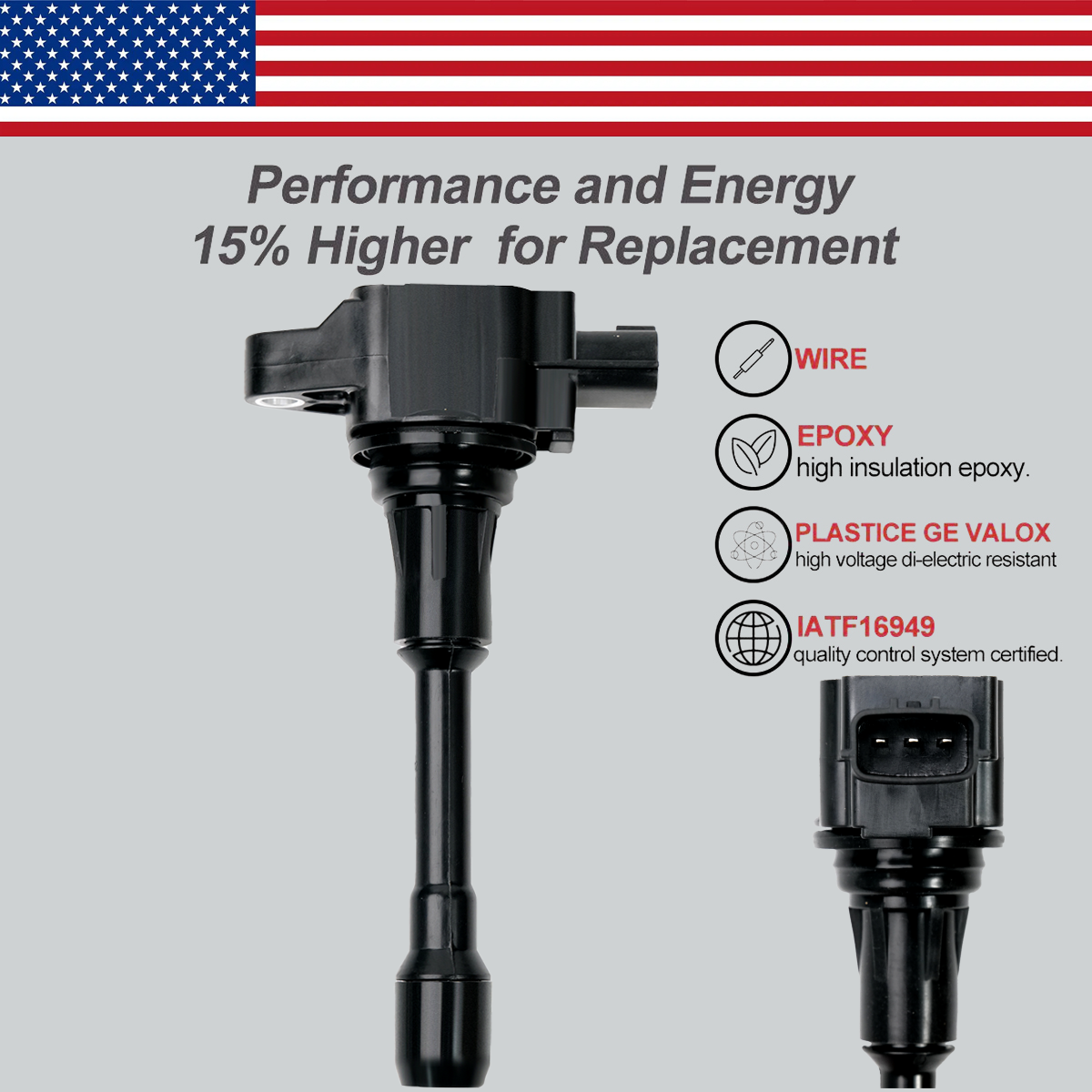 4X OEM Ignition Coil & 4X Iridium Spark Plug for Nissan Altima Rogue Versa UF549