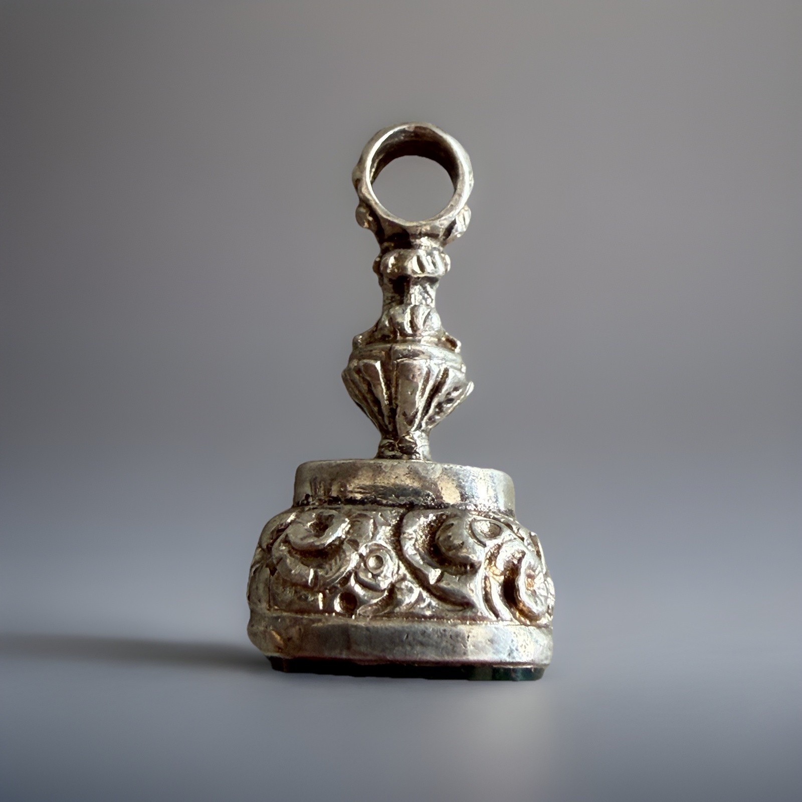 Antique English Sterling & Bloodstone Fob/Seal, London 1919