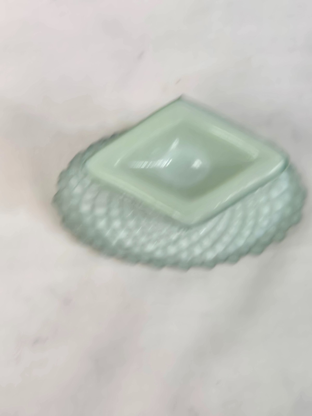 Hobnail Salt Cellar By Westmoreland jadeite green milk glass