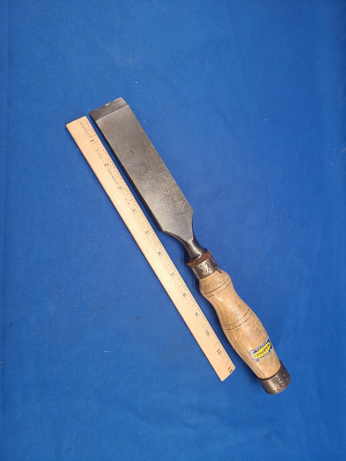 Marples 1 1/2 Inch Mortise Chisel Square Edge Tang Tool