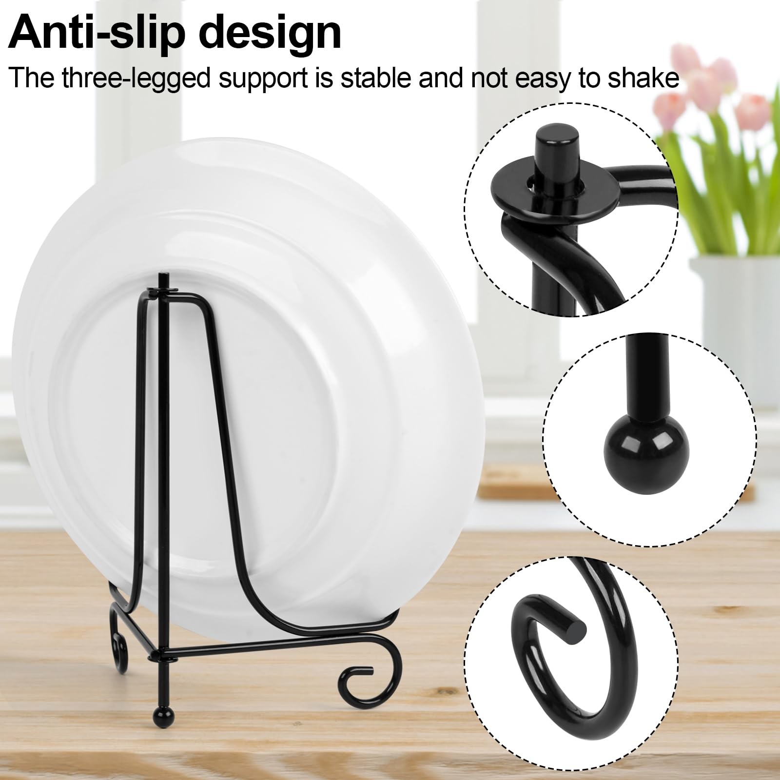 vivinin 4 Pack Plate Stands For Display,Plate Holder 6 '',Picture Frame Stand...