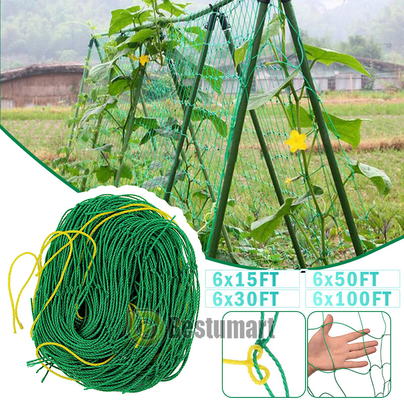 Garden Plant Climbing Net Trellis Netting Mesh Support Fruits Vine Veggie Bean