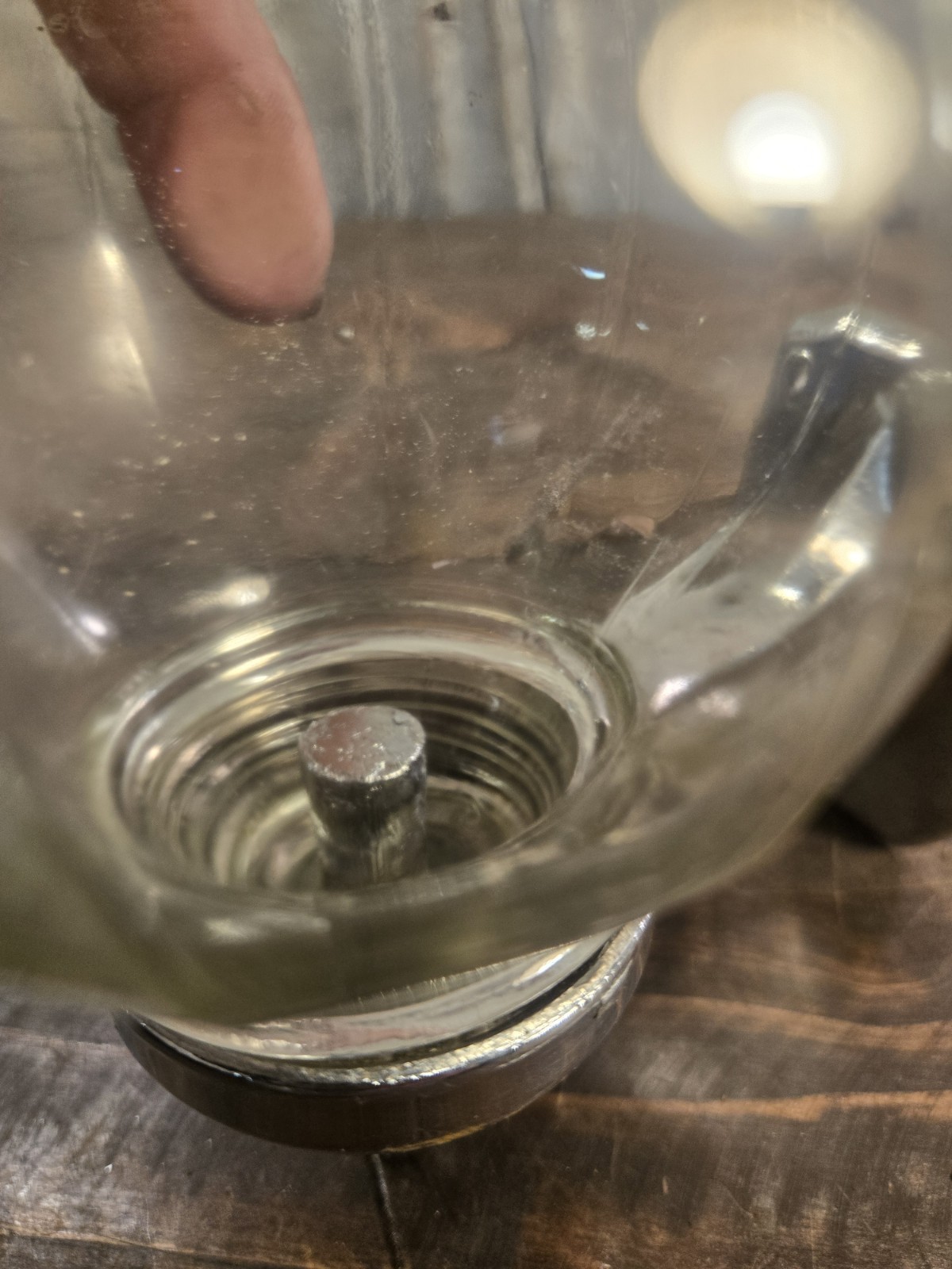 Vintage Wall Mount Soap Dispenser Chrome Glass Complete