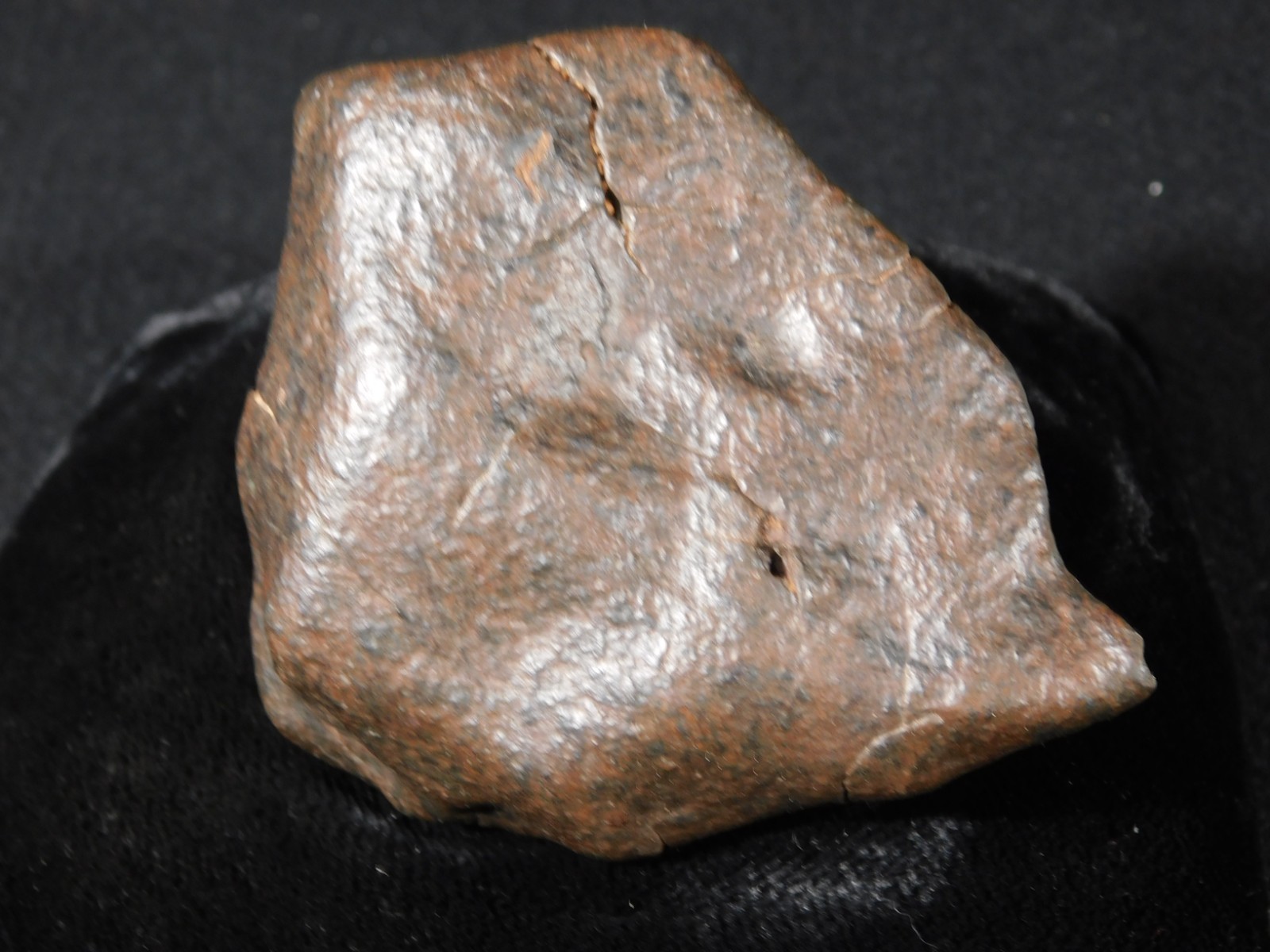 Larger! Stony METEORITE with DARK Fusion Crust and REGMAGLYPTS Libya 251gr