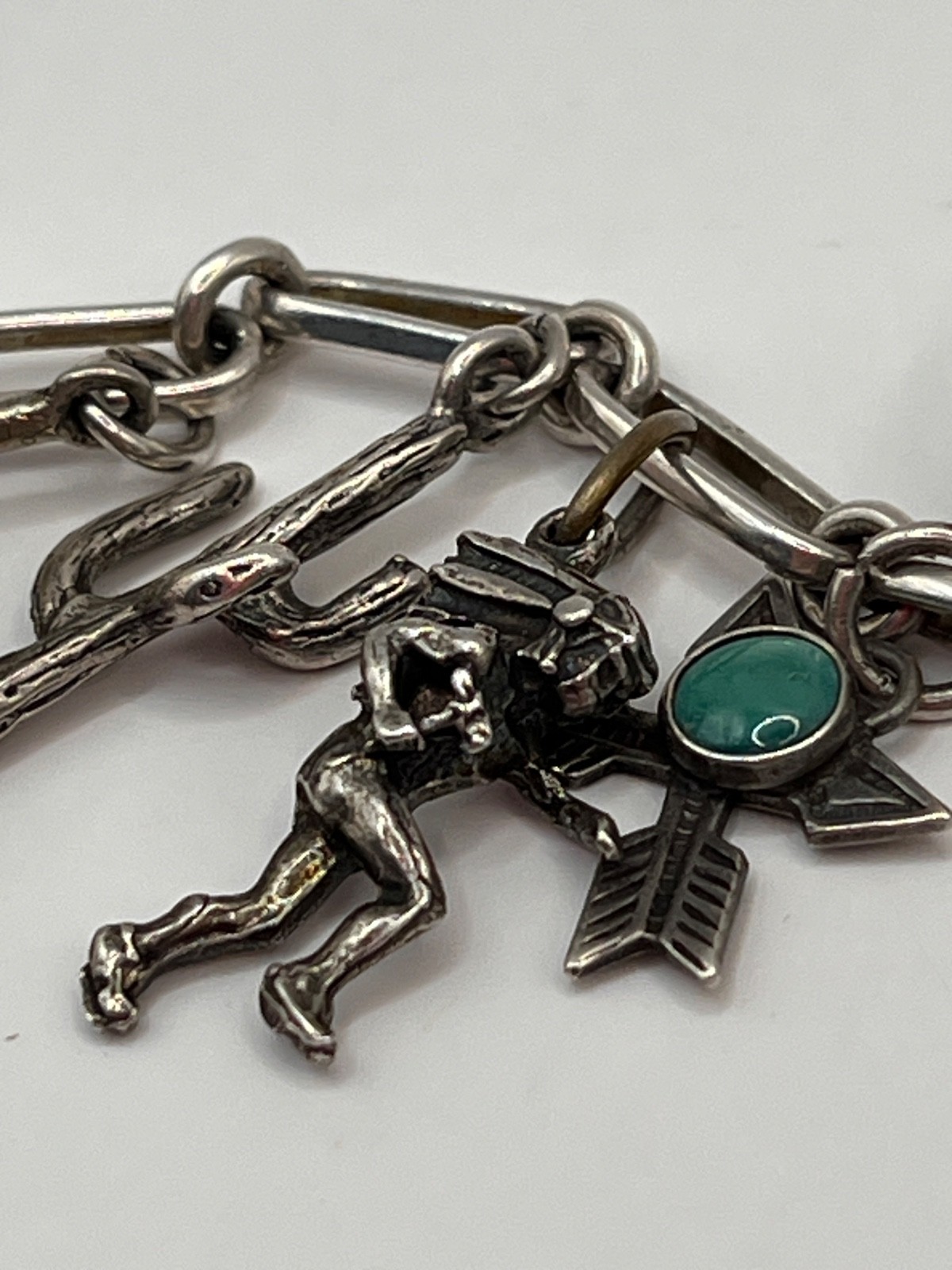 Vintage 7.5” Sterling Silver 925 Charm Bracelet With 19 Charms SW CA Articulated