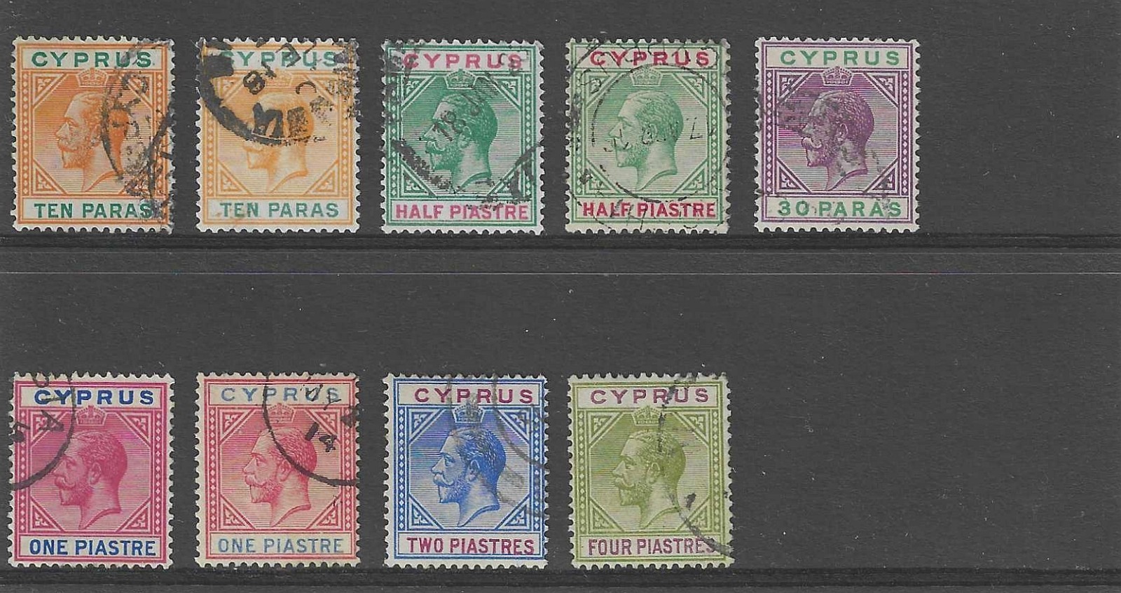 Cyprus KGV 1912-15 SG74-79 Wtm. Multi Crown CA - Used Stamps
