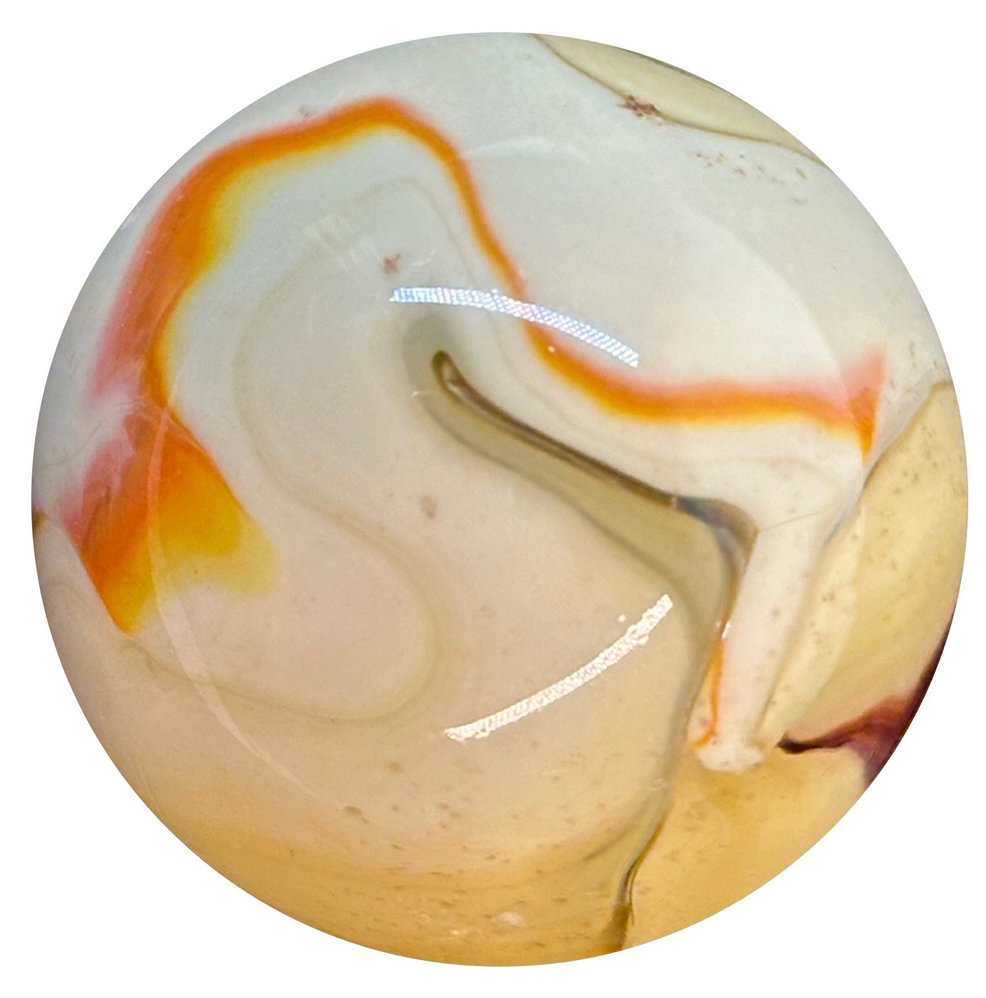 Toe Breaker 50mm (2") MORIARTY Brown/Orange Swirl Marbles glass Toebreaker HUGE