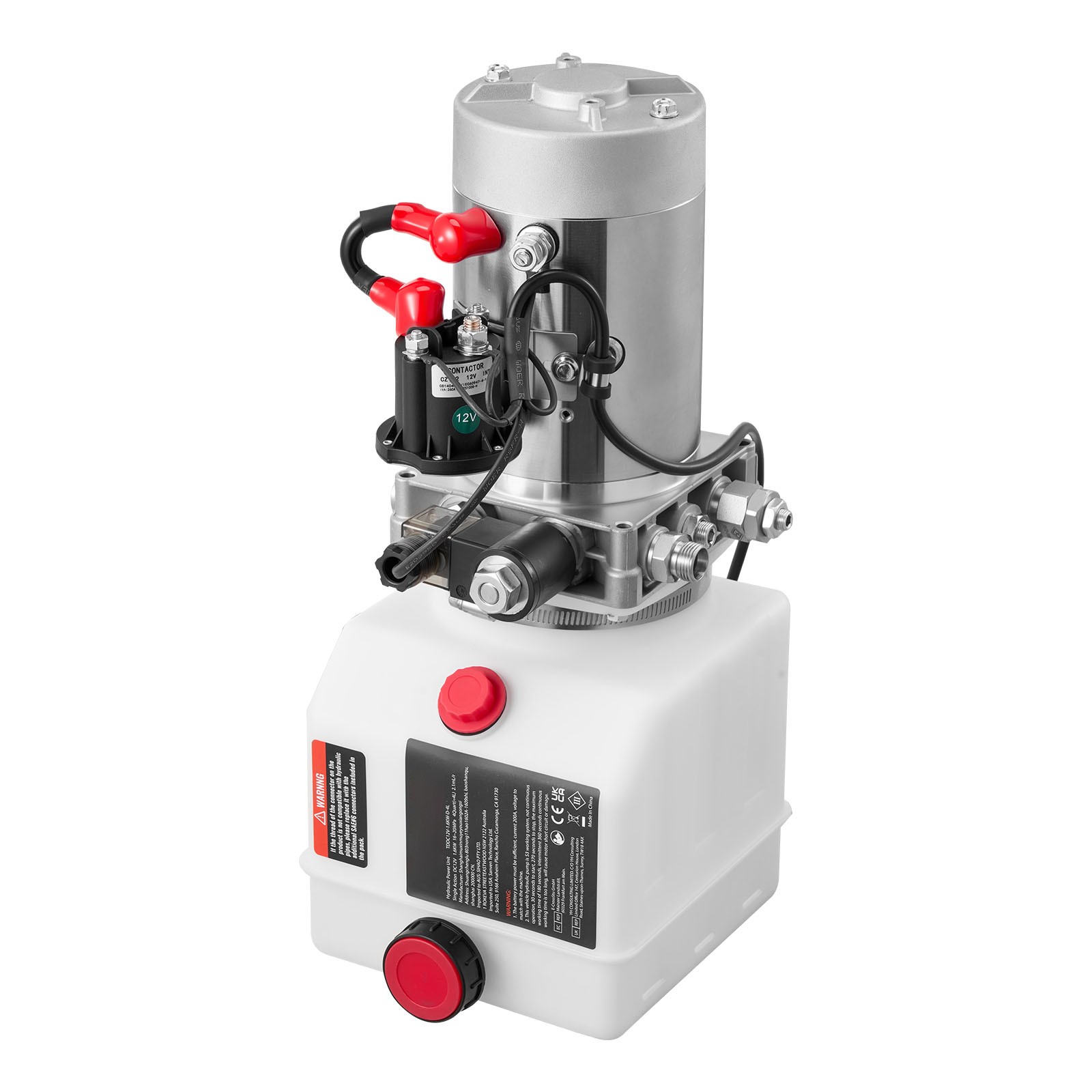 Uimoso 4 Quart Single Acting Hydraulic Pump Dump Trailer Power Unit 12V Plastic