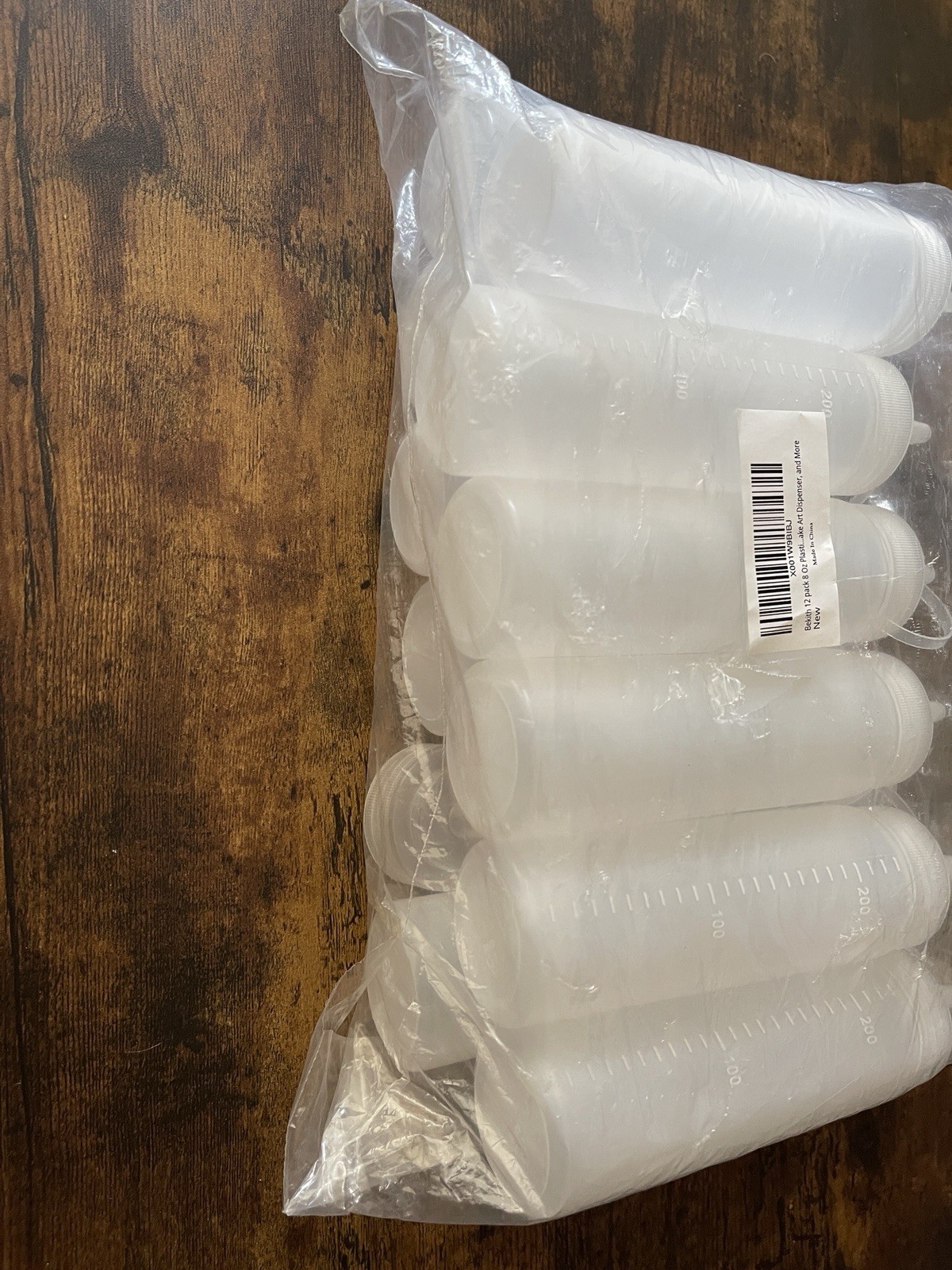 12 Pack Of 8 Ounce Plastic Squeeze Bottles