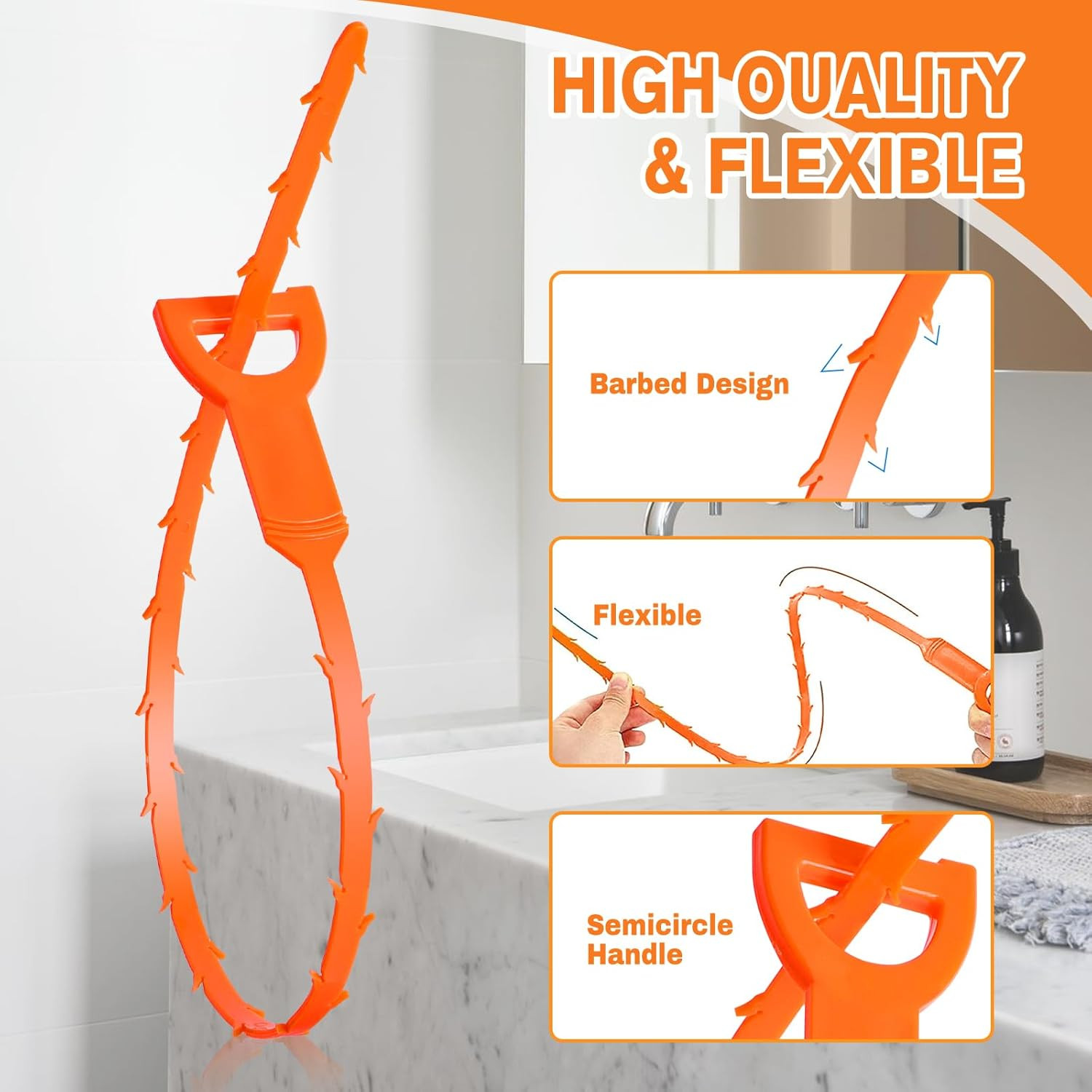 Drain Hair Catcher 20 Inch Drain Snake Shower Drain Hair Trap Clog Remover Lot