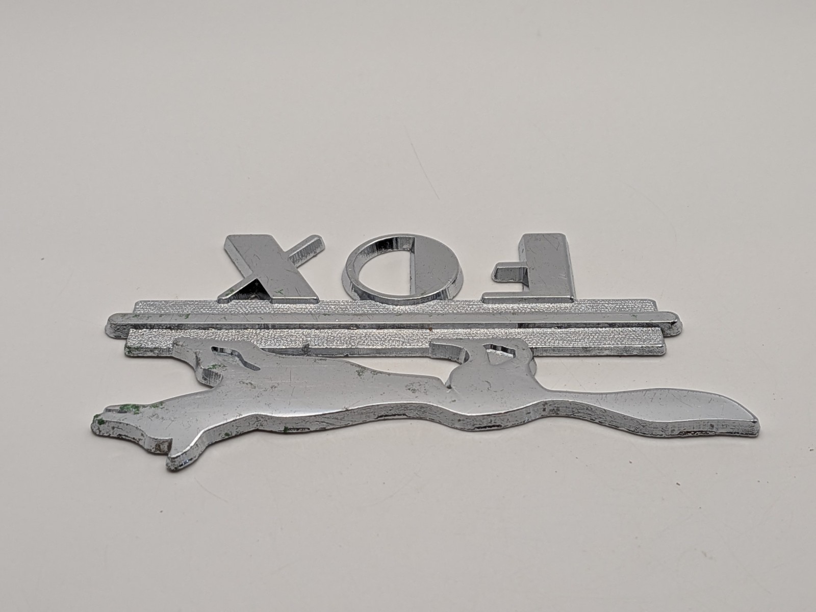 Vintage FOX Chevrolet Baltimore MD Car Dealership Emblem Chrome 4.25"x2.25"