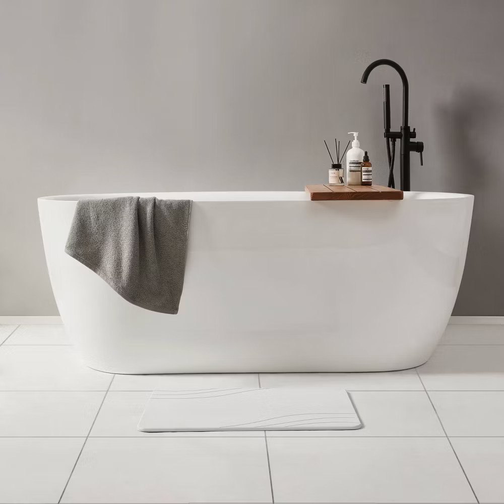 15.4"x23.6" Diatomaceous Stone Hard Bath Mat