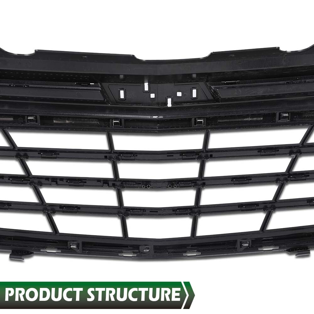 Fit For 18-21 Chevrolet Equinox Front Bumper Upper Grille Grill w/ Chrome Trim