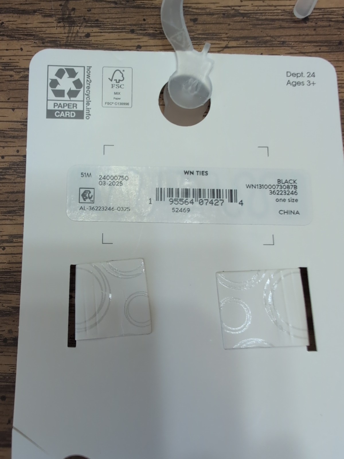 Boys Easy Zip Tie & Pocket Square Set (One Size) Black Wonder Nation NWT