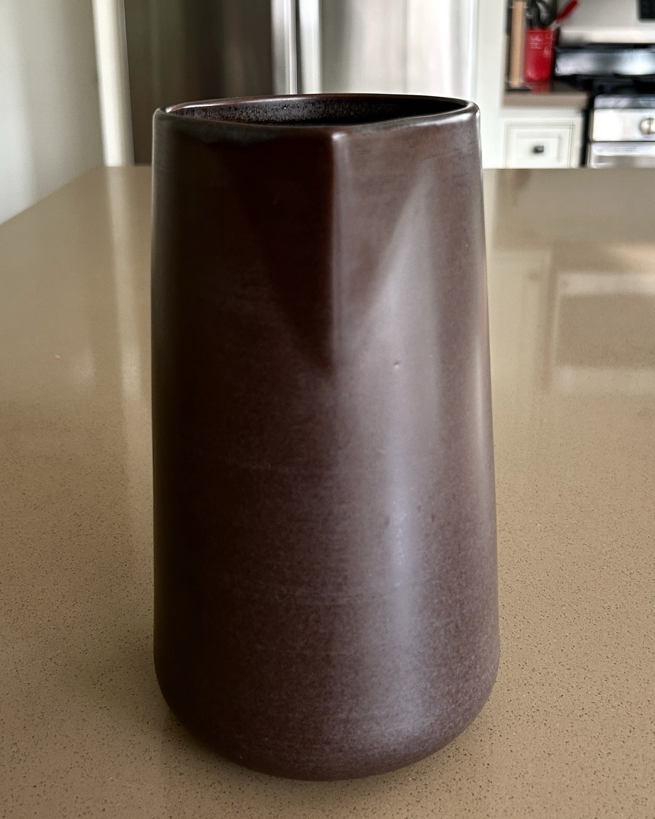 New With Tags Hearth & Hand Magnolia Stoneware Pitcher 2‑Qt Brown Reactive Glaze