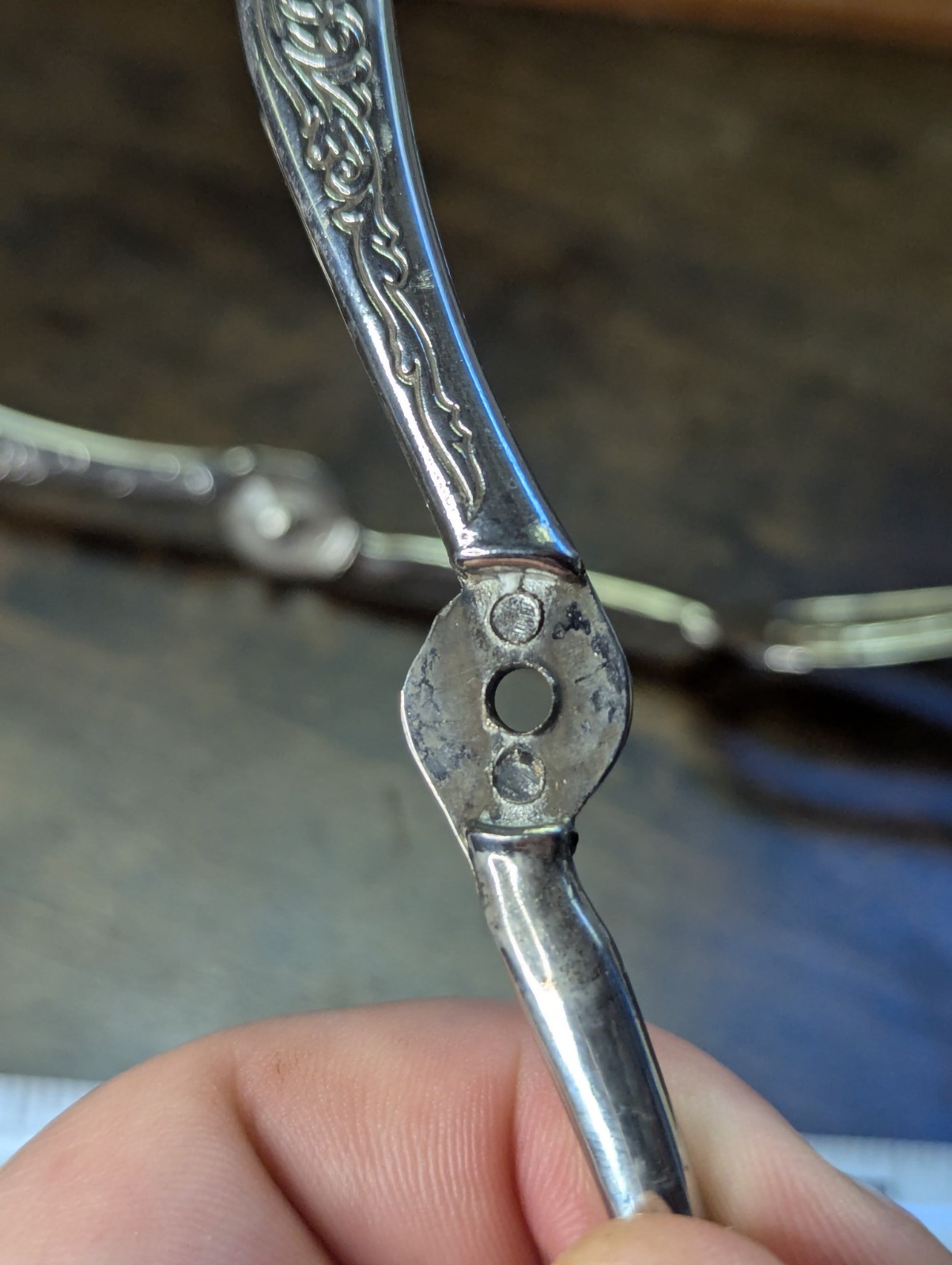 Silverplate Zinc Alloy Salad Tongs Vintage Ornate Dessert Service SEPARATED 8.5"