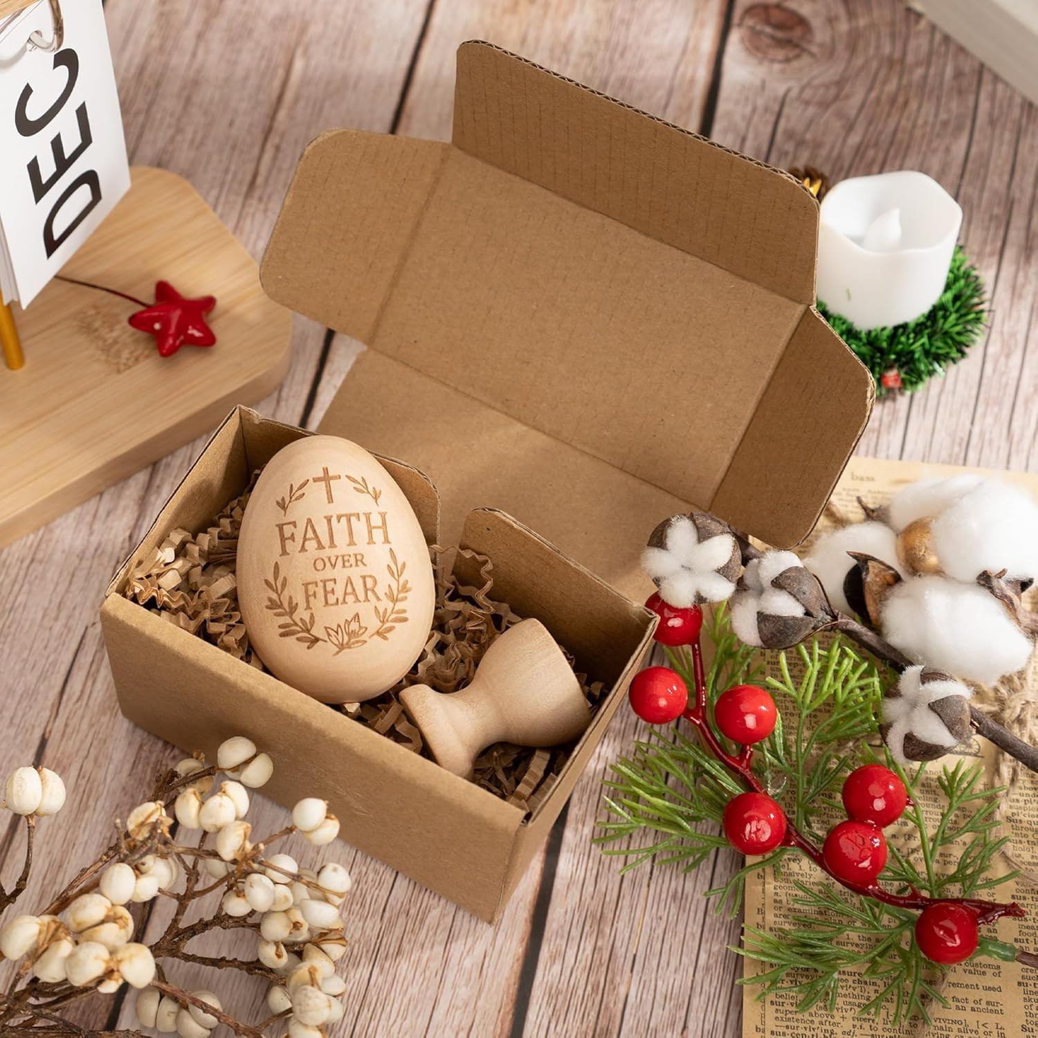 He Is Risen Easter Decor – Religious Easter Cross Decoration for Home, Catholic