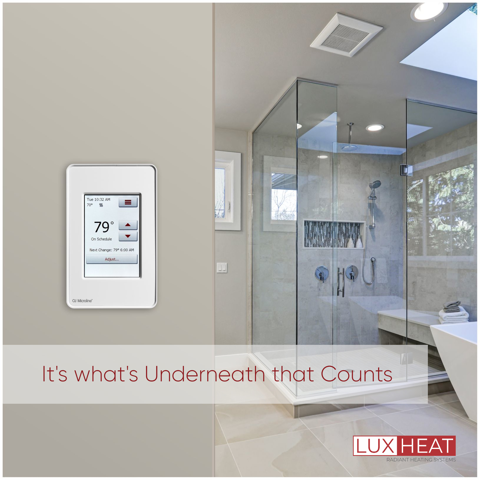 LuxHeat Cable Kit 120v (10-150sqft) Electric Radiant Floor Heating System Tile +