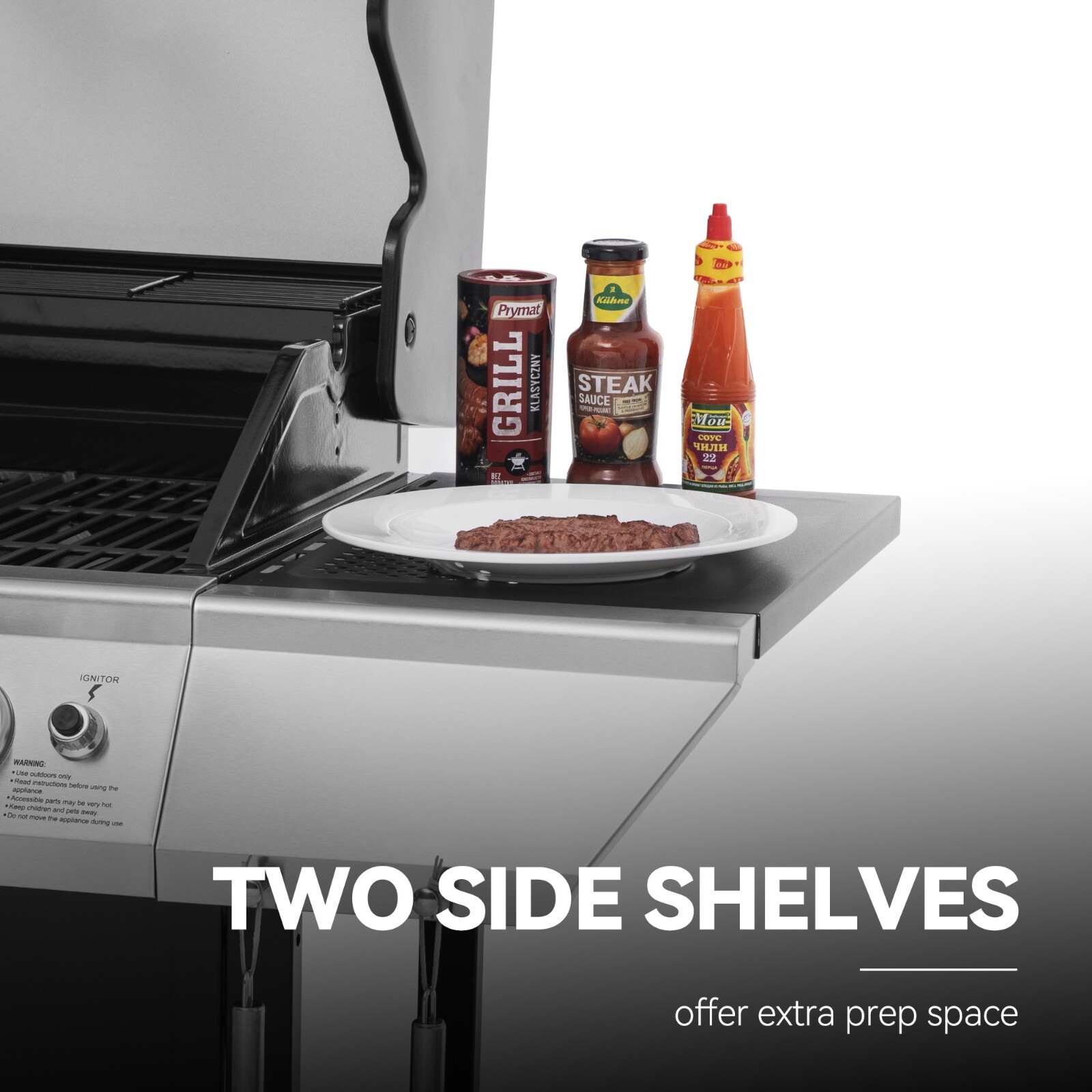 Royal Gourmet 4-Burner Propane Gas Grill with Stainless Steel Upper Lid Outdoor