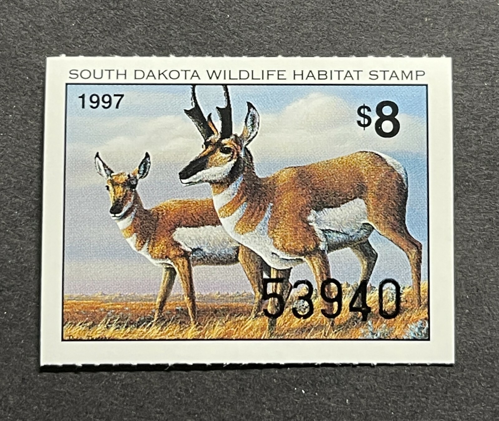 WTDstamps - 1997 SOUTH DAKOTA - State Wildlife Habitat Stamp - Lot1 - Mint OG NH