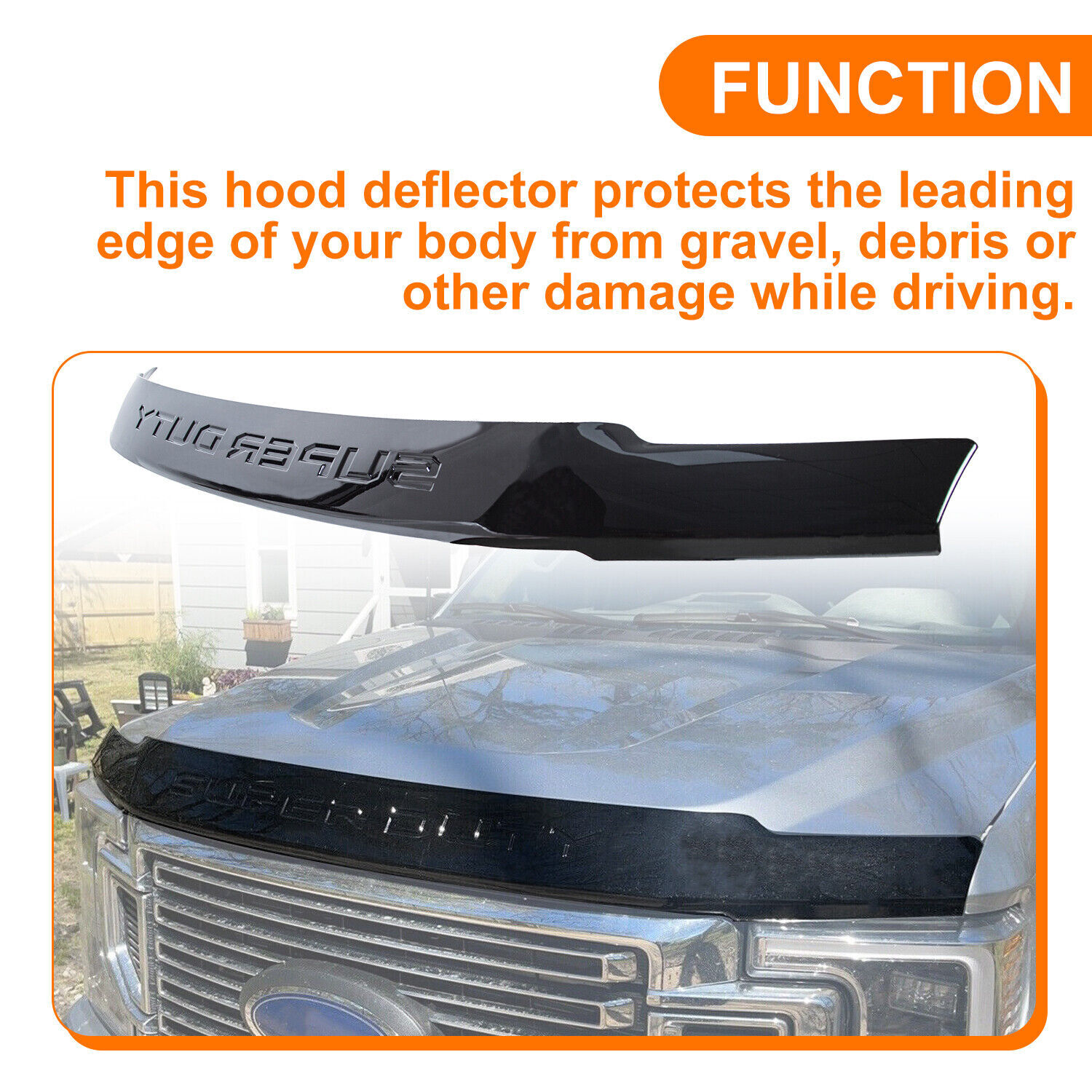 For 2017-2022 21 Ford F250 F350 F450 F-550 Super Duty Hood Deflector Bug Shield