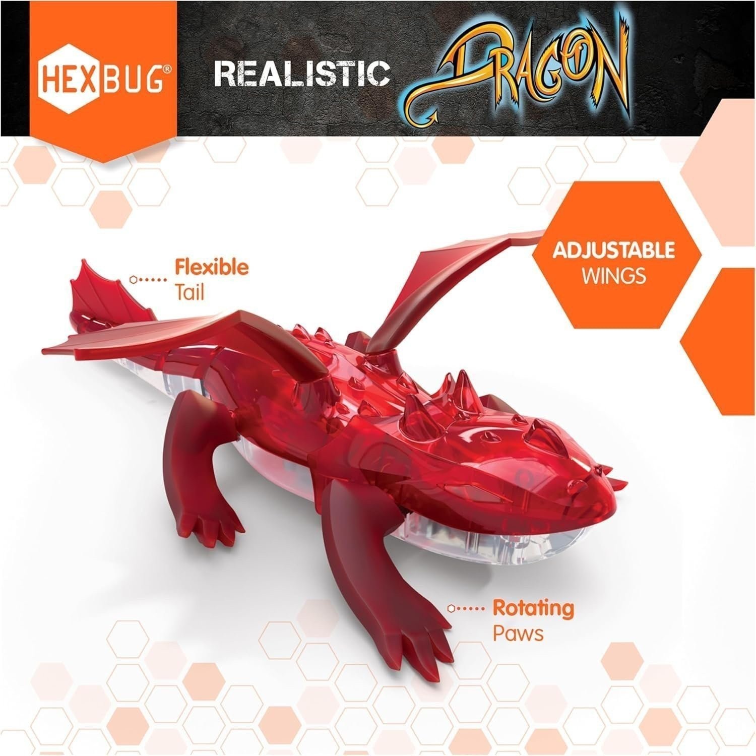 HEXBUG Remote Control Dragon Robot - LED Fire & Adjustable Wings [DAMAGED BOX]
