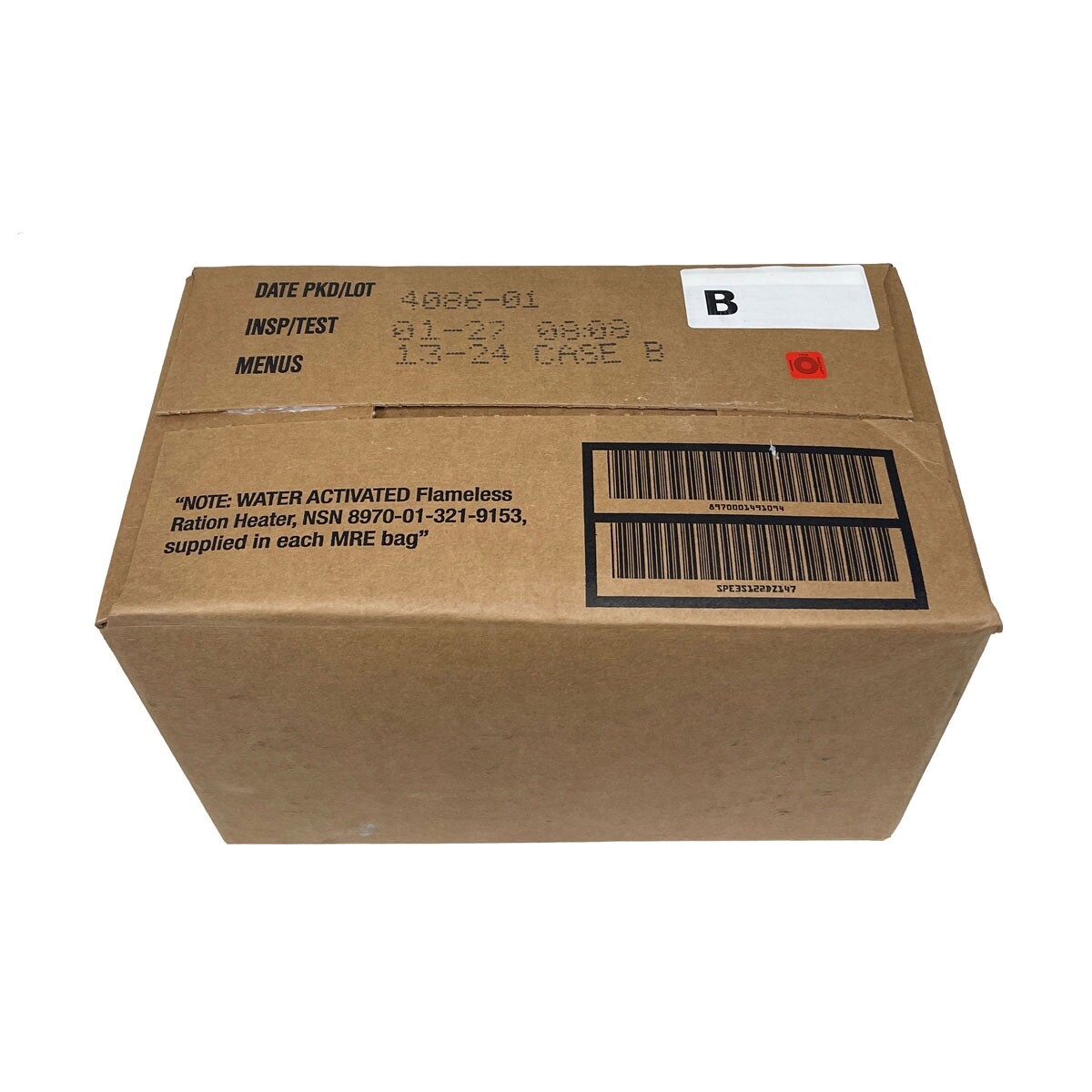 MRE U.S. Military Ready to Eat Meals INSP 2027 1, 2 or 48 Case