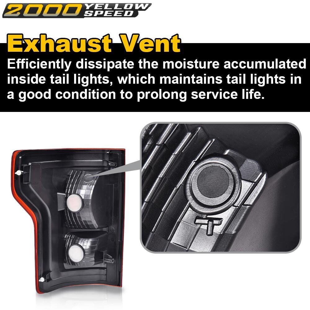 Tail Lights Fit For 2015 2016 2017 Ford F-150 Pickup Halogen Rear LH And RH Lamp