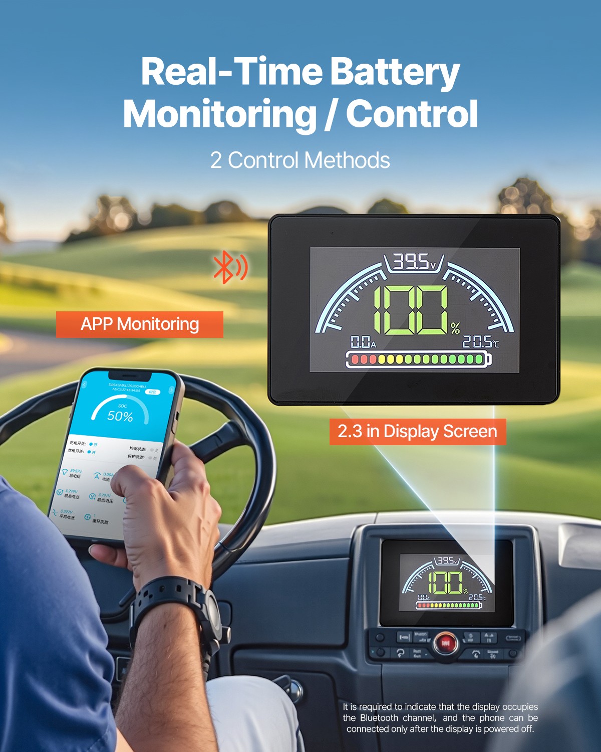 VEVOR 36V 105Ah Golf Cart Lithium Battery 20A Charger LCD Monitor & 4000+ Cycle