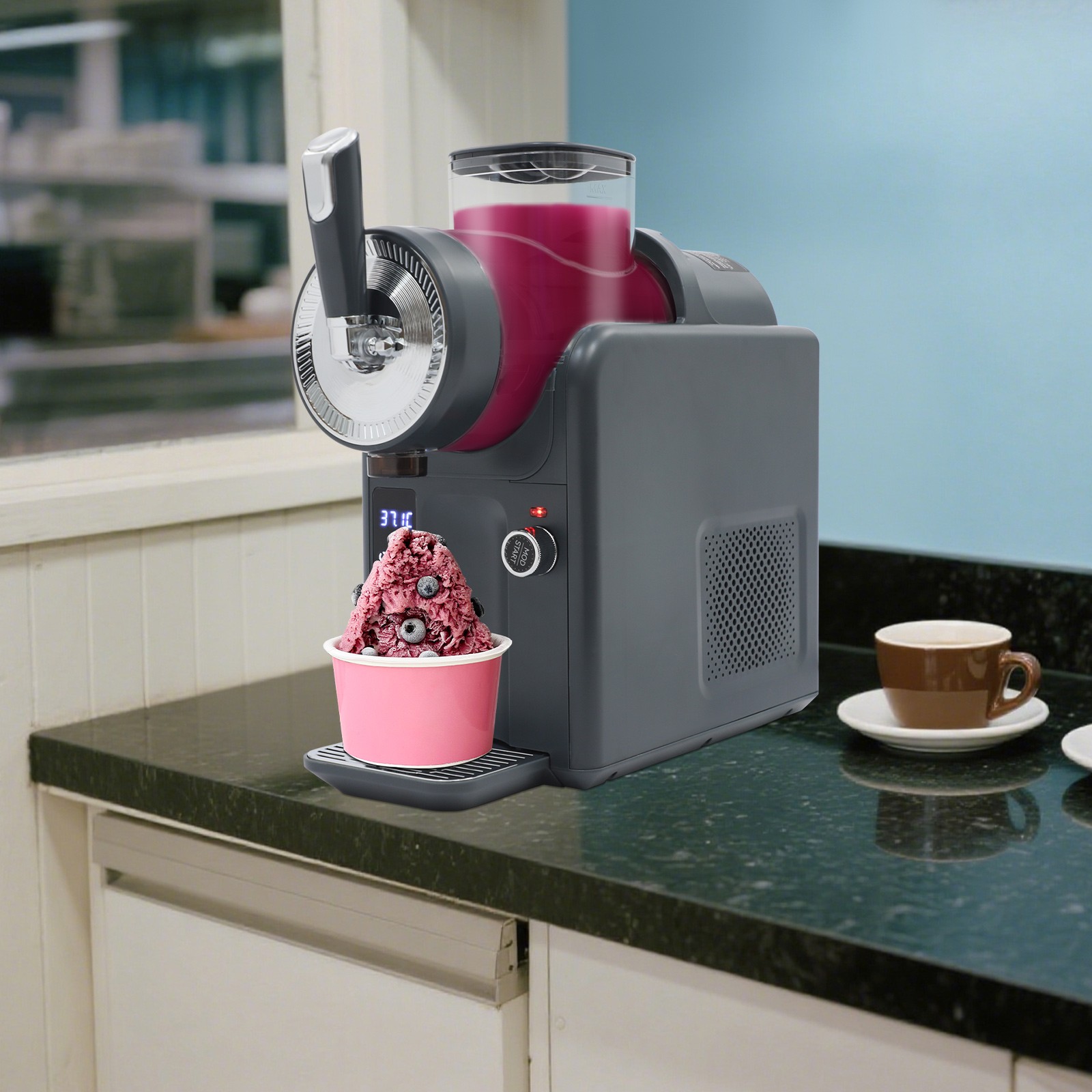 1.8L/0.48 Gallon Frozen Drink Machine Electric Tabletop Shaved Ice Machine 185W